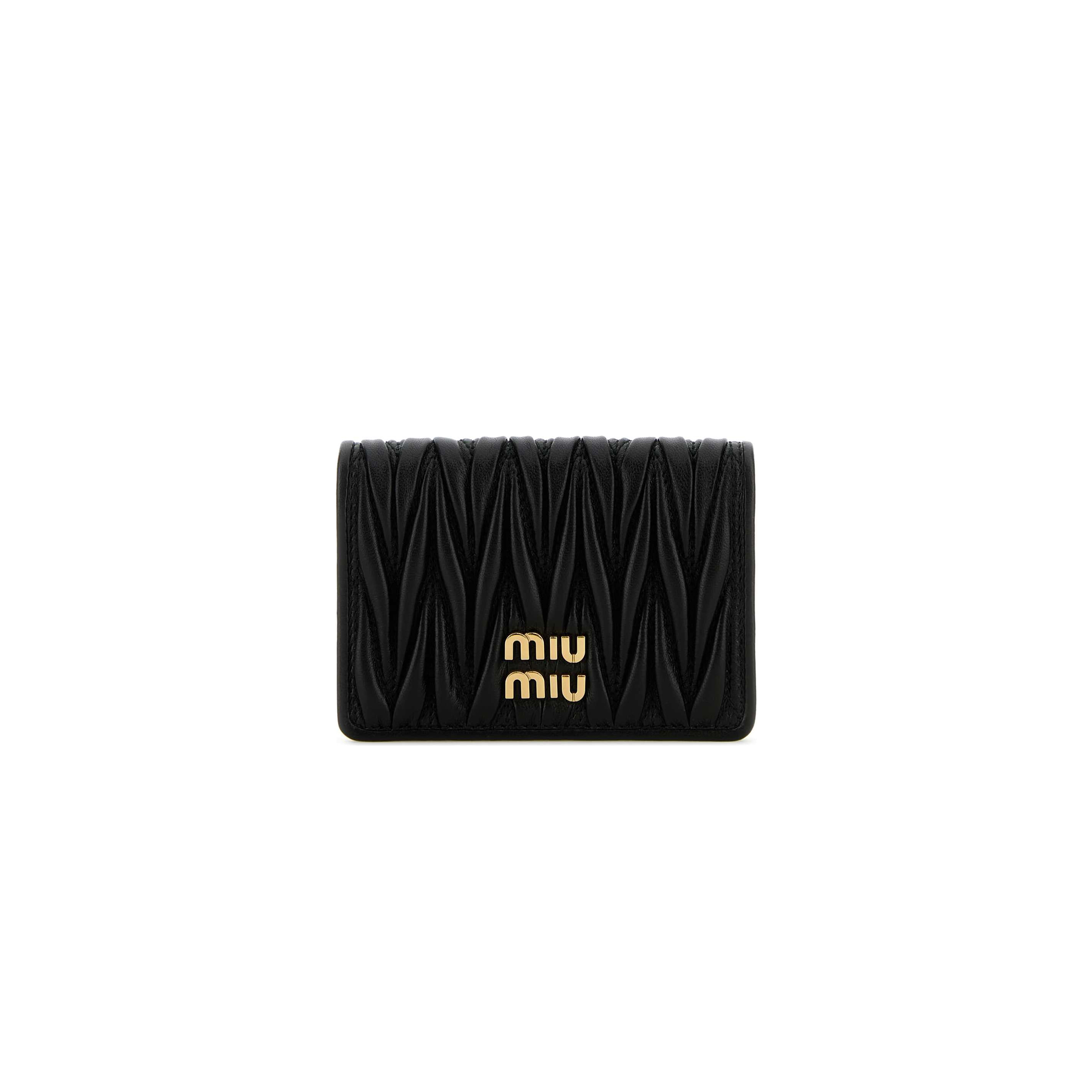 MIU MIU BLACK NAPPA LEATHER CARD HOLDER 5MC103 (11.5*8*1cm)